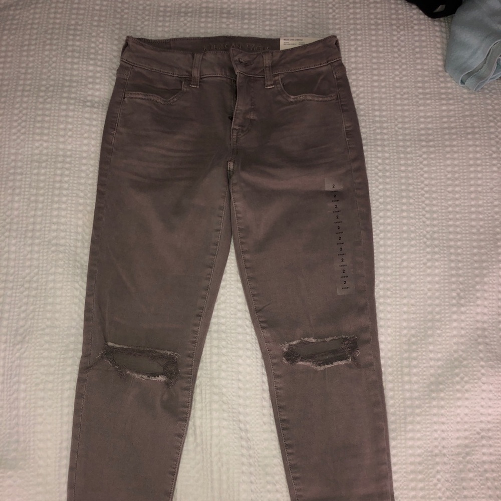 American eagle next leaves stretch ripped jeans